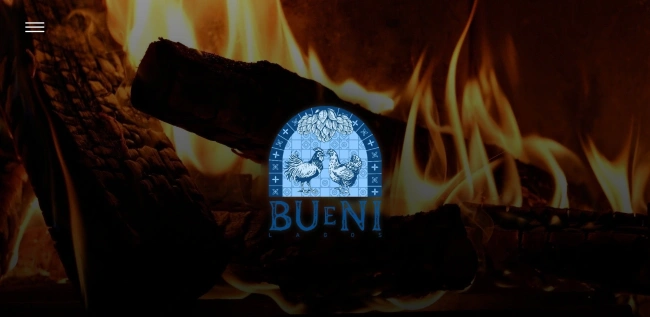 A screenshot of the restaurant website for 'Bueni', created by Algarve Webcraft, taking you to the case study.