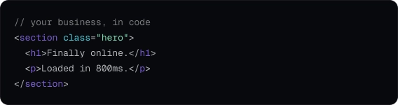 A small block of example website code.